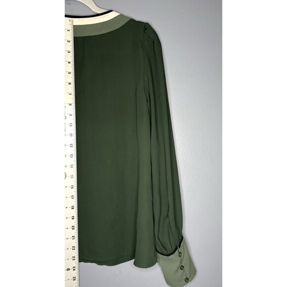 Express Chiffon Blouse Womens S Button Cuff Flowy Gorgeous Office Staple Career - Picture 6 of 10